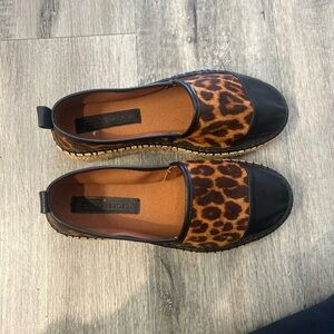 ASOS DESIGN Shoes Wide Fit Julee Flatform Espadrilles in a leopard print
